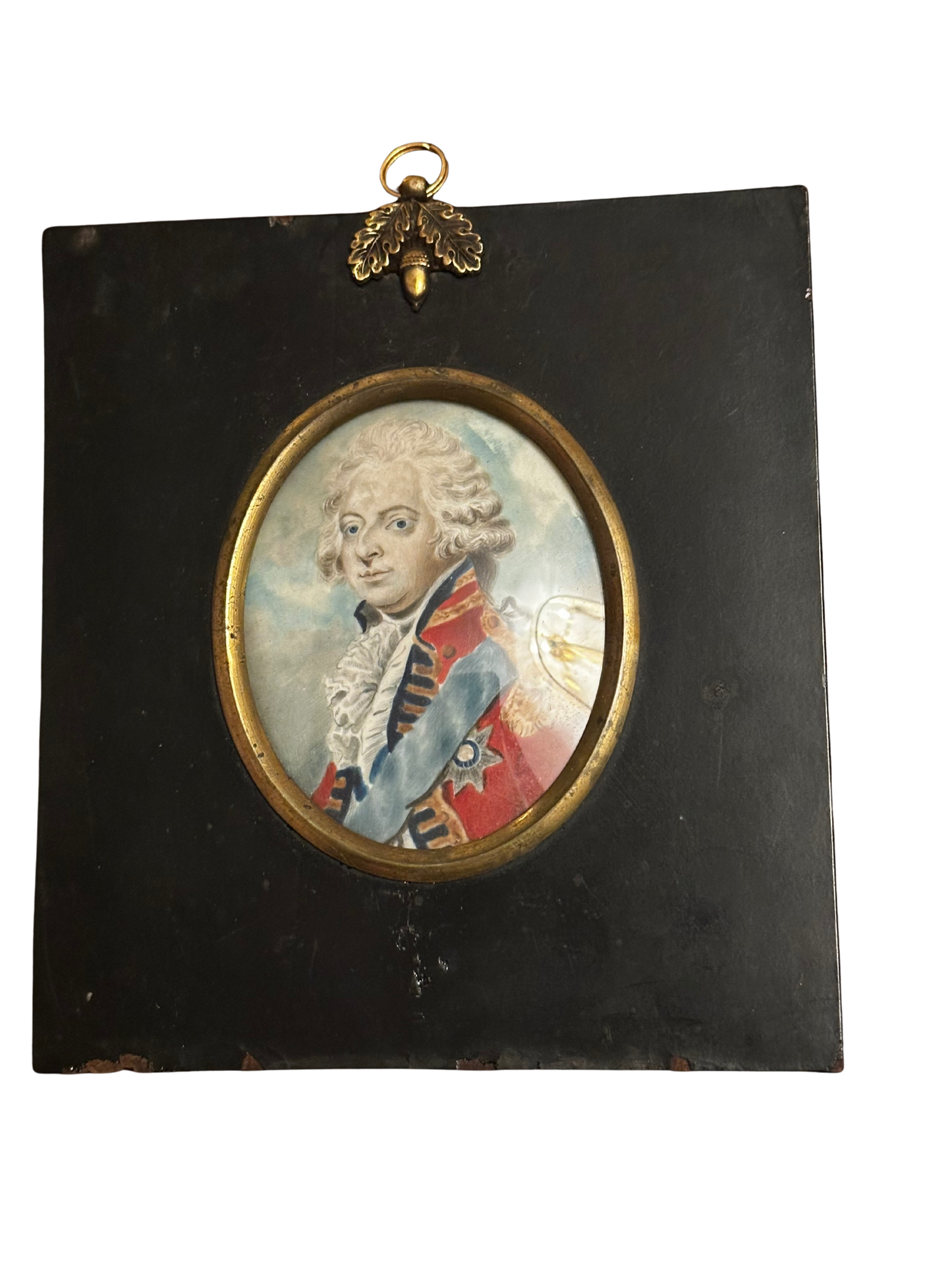 19th C Continental School Watercolor Portrait of a French Military Leader