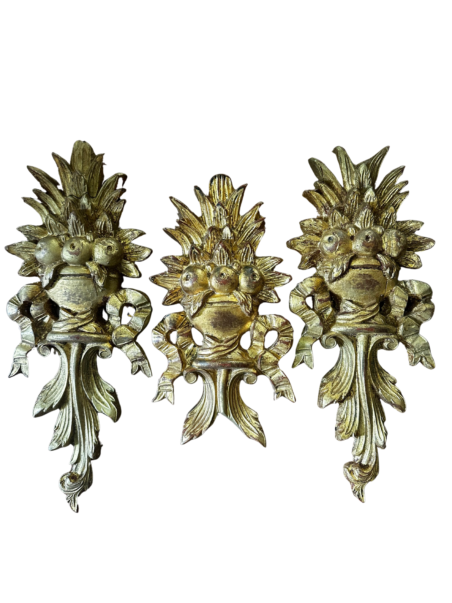 Continental 20th C Set of Three Architectural Louis XVI Style Wall Trophies