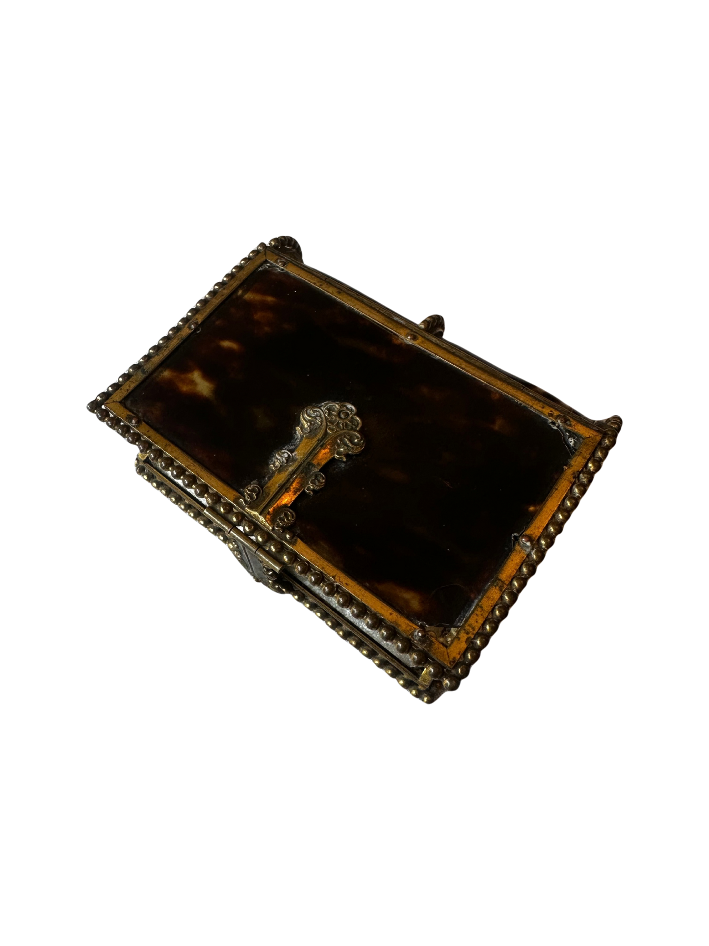 French Tortoiseshell and Mother-of-Pearl Mounted Book Form Box