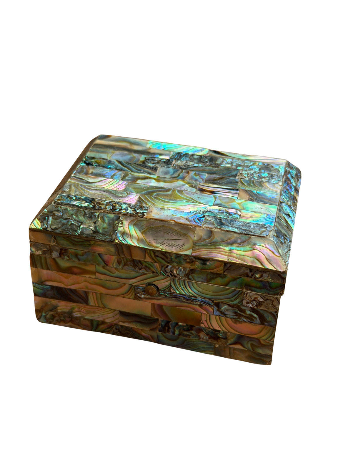 Late 19th / Early 20th Century Abalone Shell Mosaic Jewelry Box