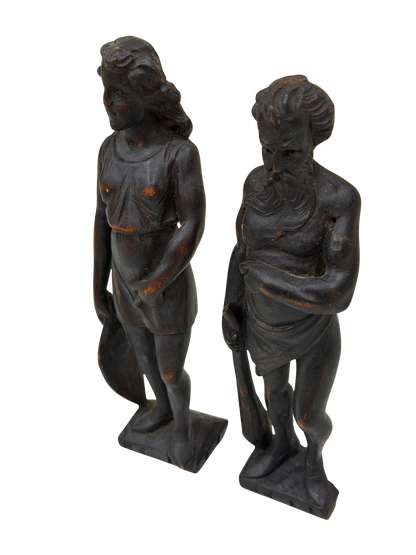 Pair of Antique Grand Tour Style Classical Figural Sculptures (Male &amp; Female)
