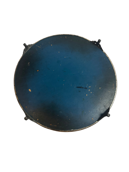Antique Circular Vanity Mirror Tray with Silver Tone Base