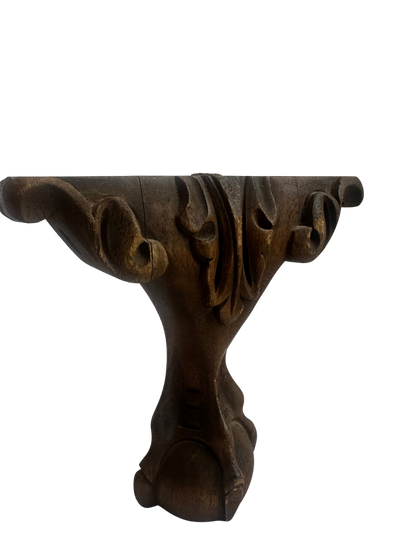 Antique Carved Wooden Furniture Fragment with Claw-and-Ball Motif