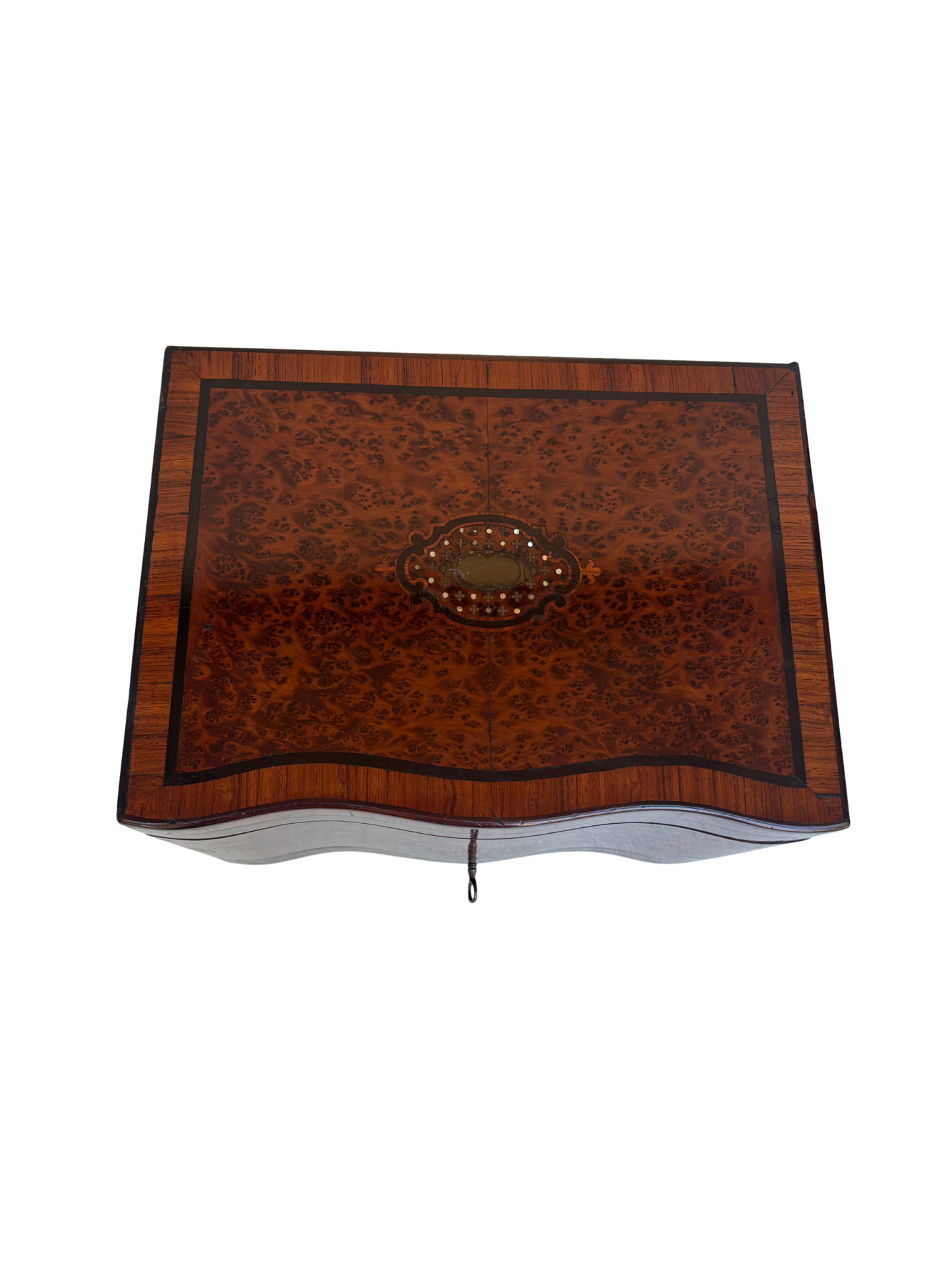 Exceptional Napoleon III Burlwood Cave à Liqueur with Gilded Glass Service and Decanters