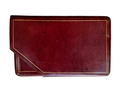 Vintage Italian Gilt-Tooled Red Leather Card Case, Mid-20th Century