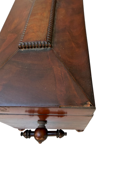 English Regency Mahogany Sarcophagus-Form Sewing and Work Box