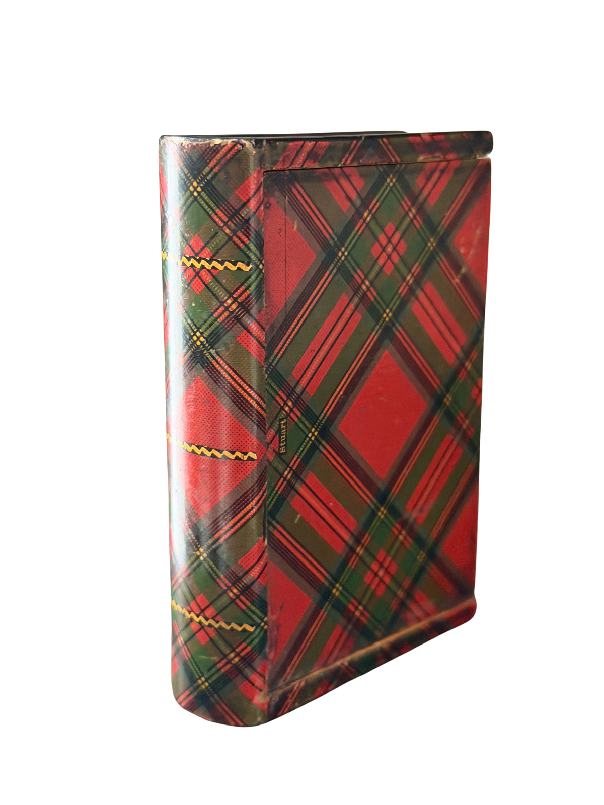Antique Mauchline Ware Tartan Ware Book-Form Box, Stuart Tartan