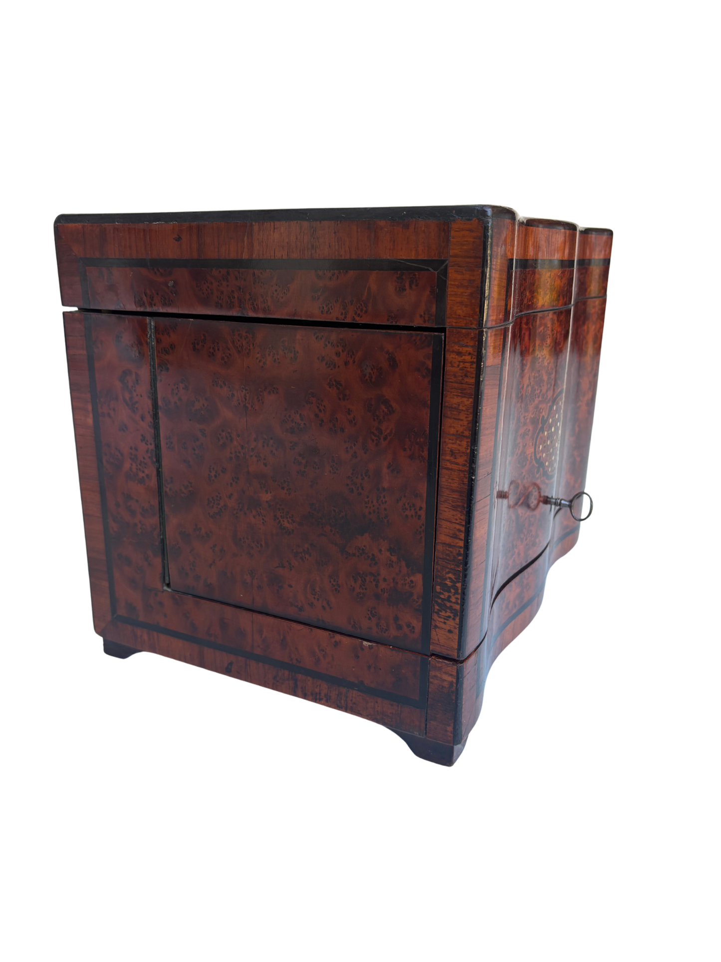 Exceptional Napoleon III Burlwood Cave à Liqueur with Gilded Glass Service and Decanters