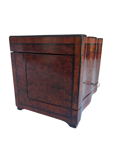 Exceptional Napoleon III Burlwood Cave à Liqueur with Gilded Glass Service and Decanters