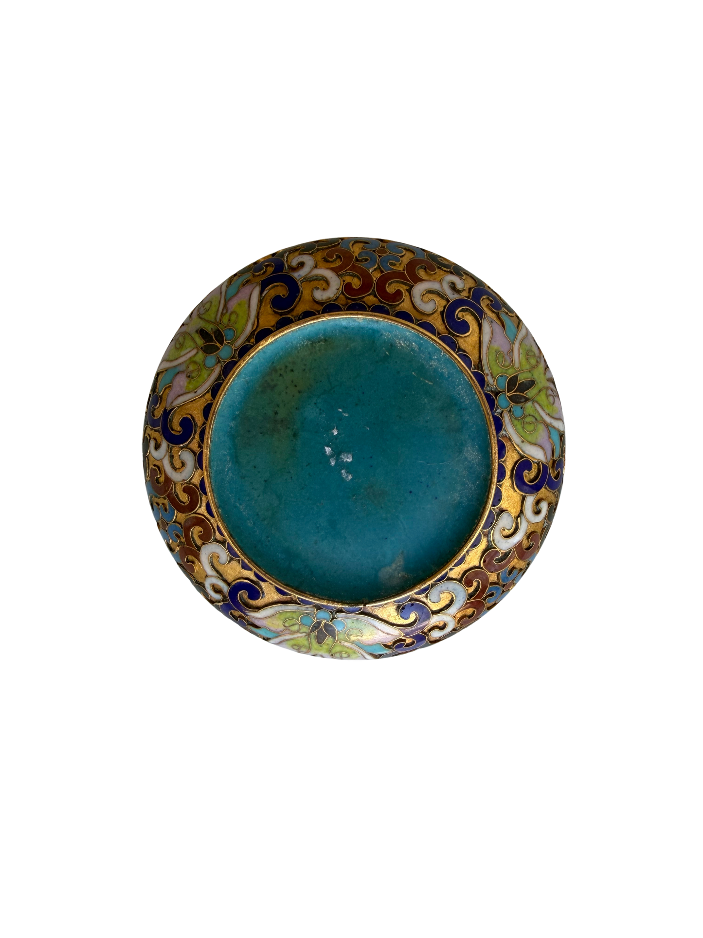 Vintage Chinese Cloisonné Enamel Floral Lidded Box with Gilt Ground, Mid-20th Century