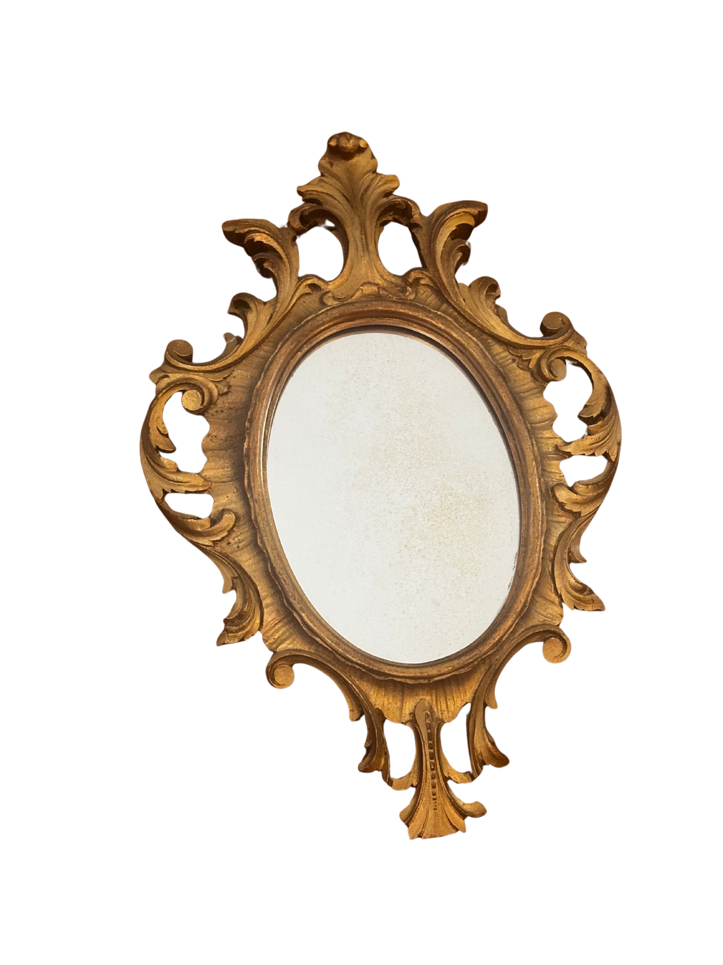 Italianate Rococo Revival Giltwood Oval Wall Mirror