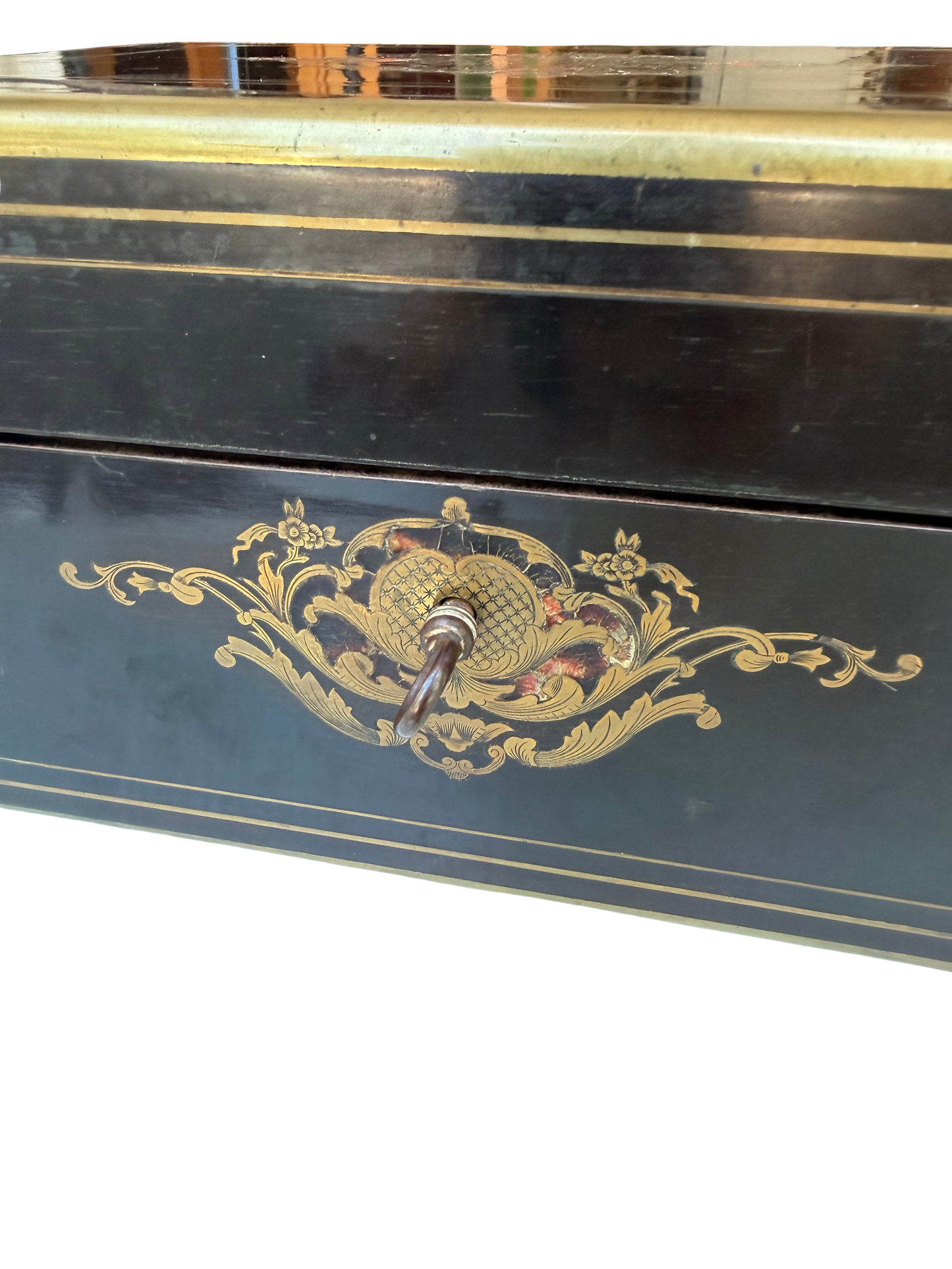 Napoleon III French Boulle-Style Fitted Dressing Case with Minerva Silver Appointments and Monogrammed Cartouche