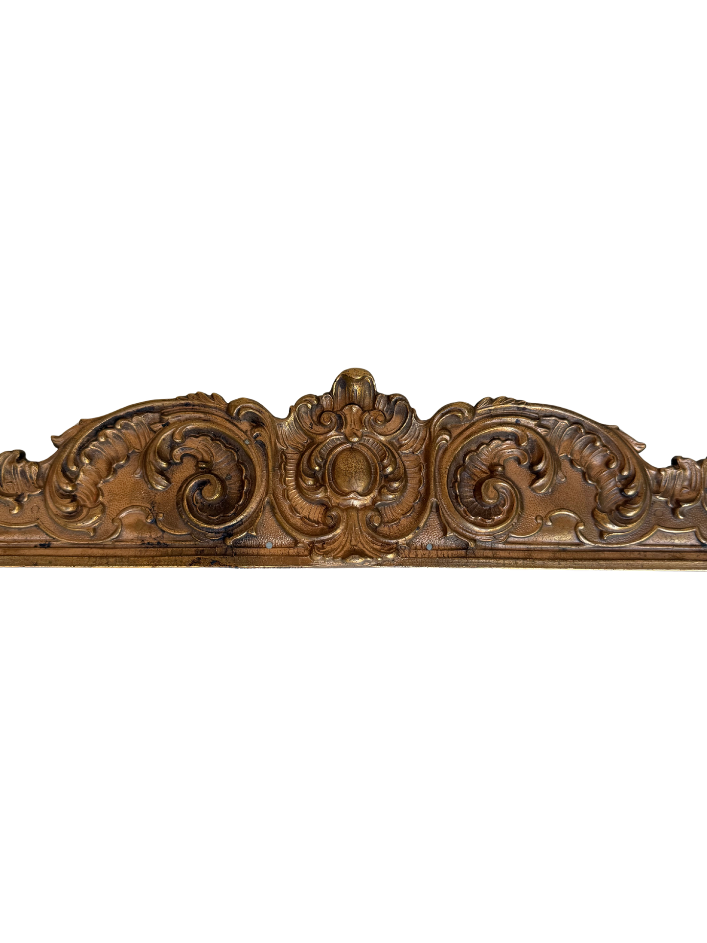 Monumental Neoclassical Gilt Brass Furniture Pediment / Architectural Mount