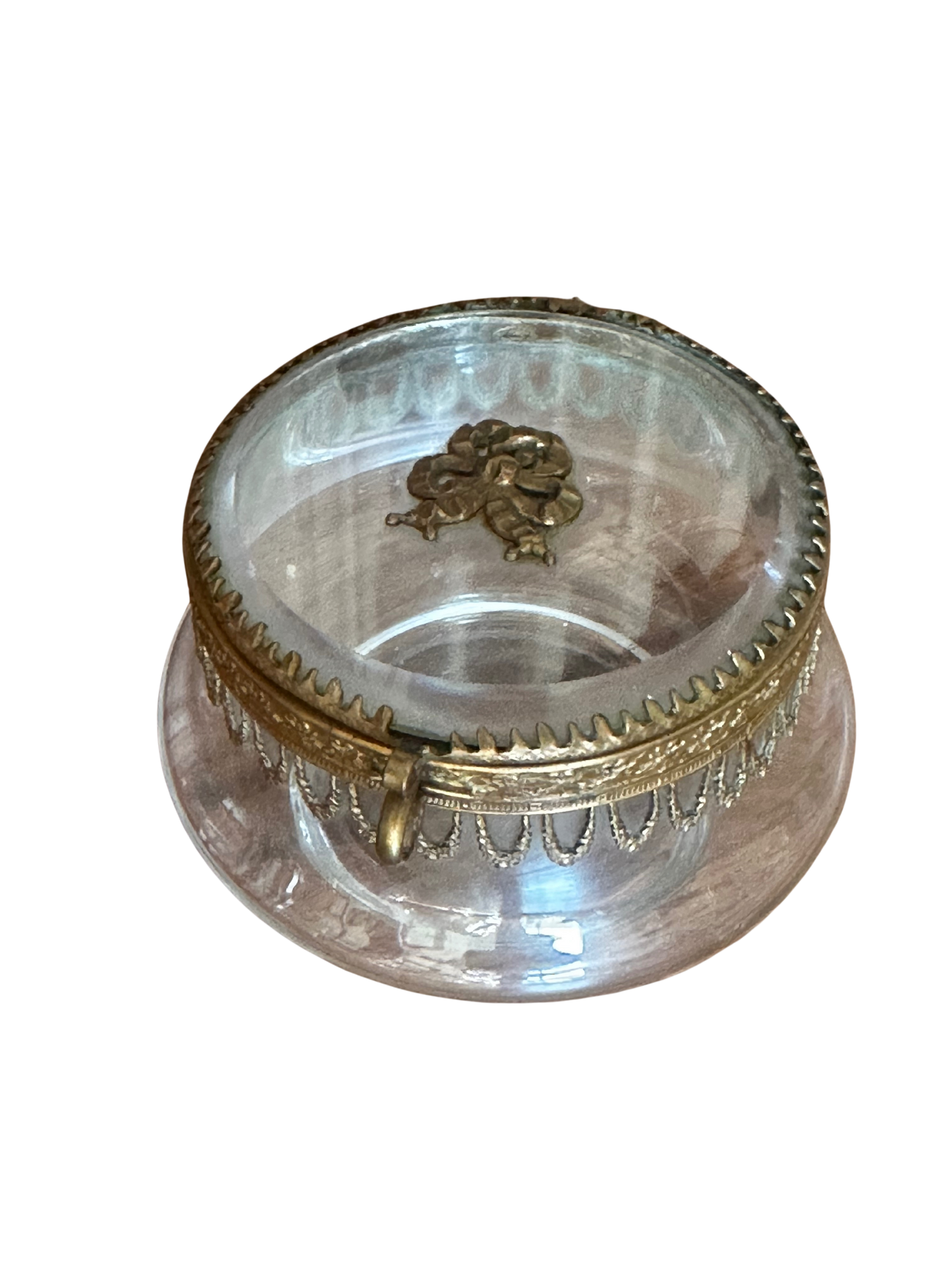 Late 19th to Early 20th C French Ormolu Casket with Bow and Garland Motif