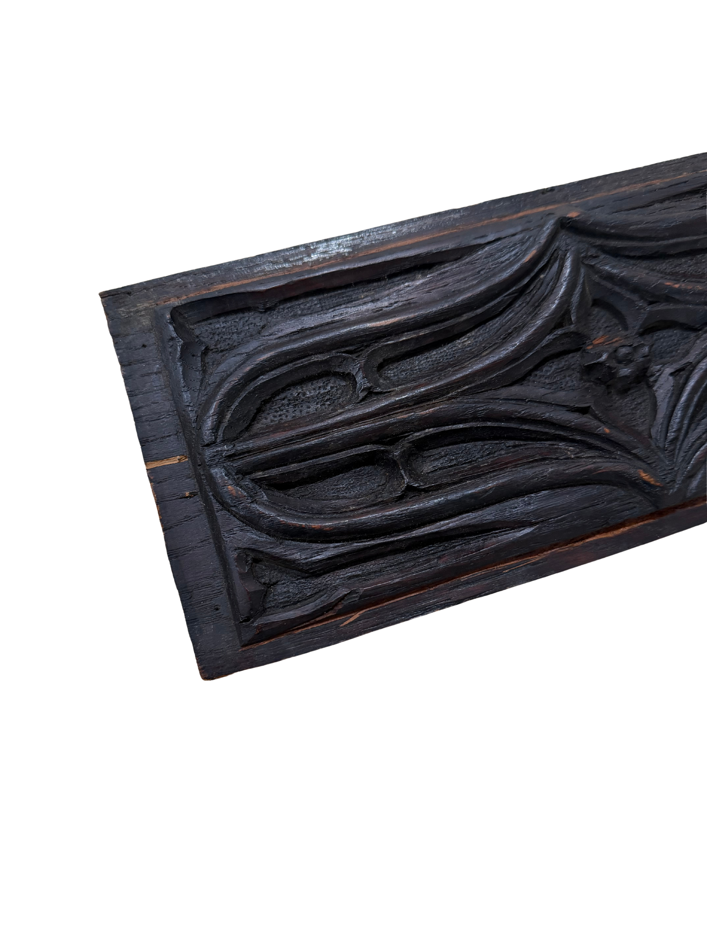 Gothic Carved Wooden Rectangular Plaque/Panel (Architectural Salvage)