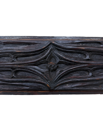 Gothic Carved Wooden Rectangular Plaque/Panel (Architectural Salvage)