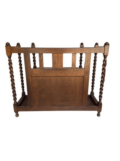 English Jacobean Style Carved Oak Barley Twist Hall Bench