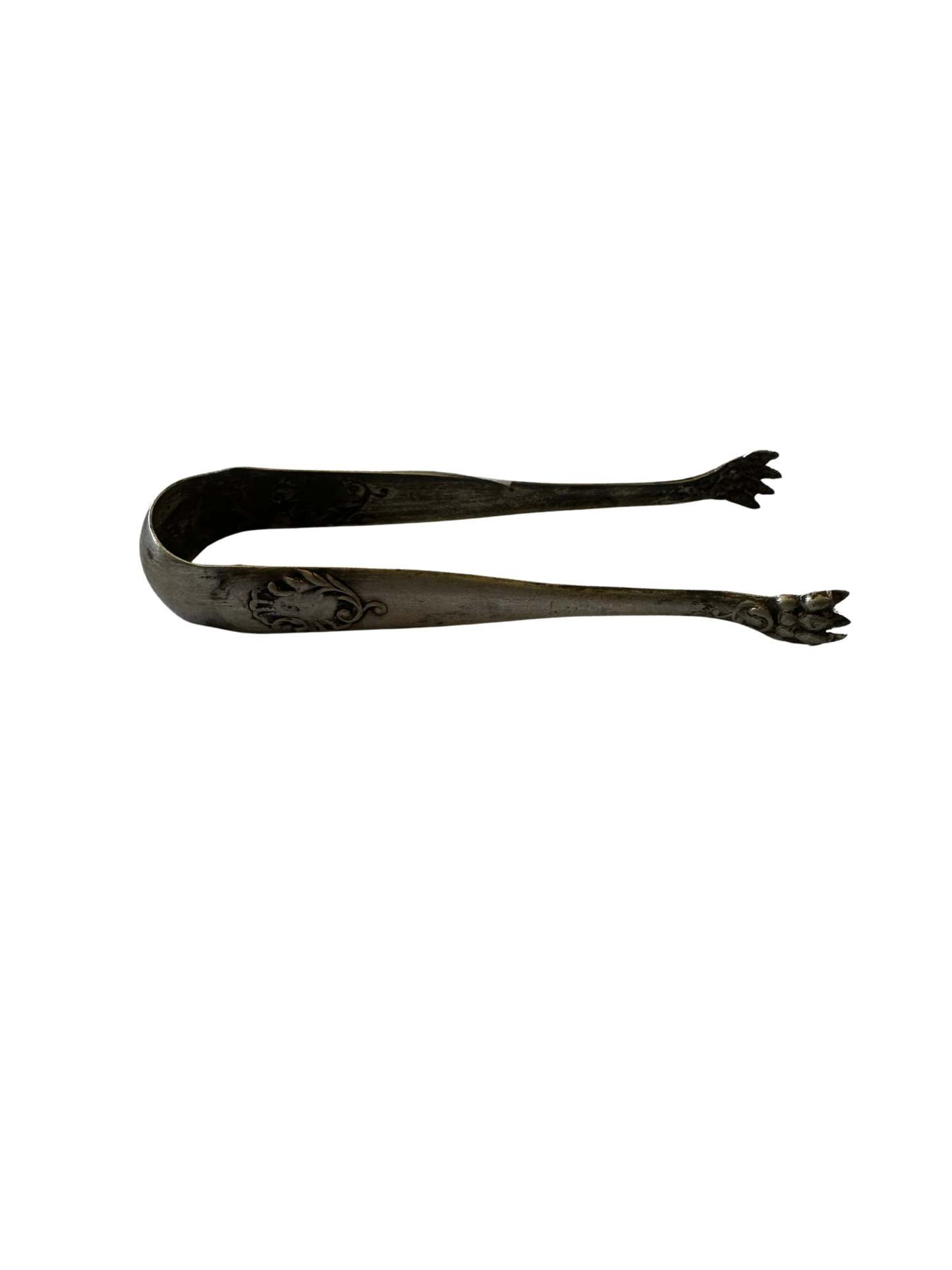 19th C Silverplate Claw Tongs
