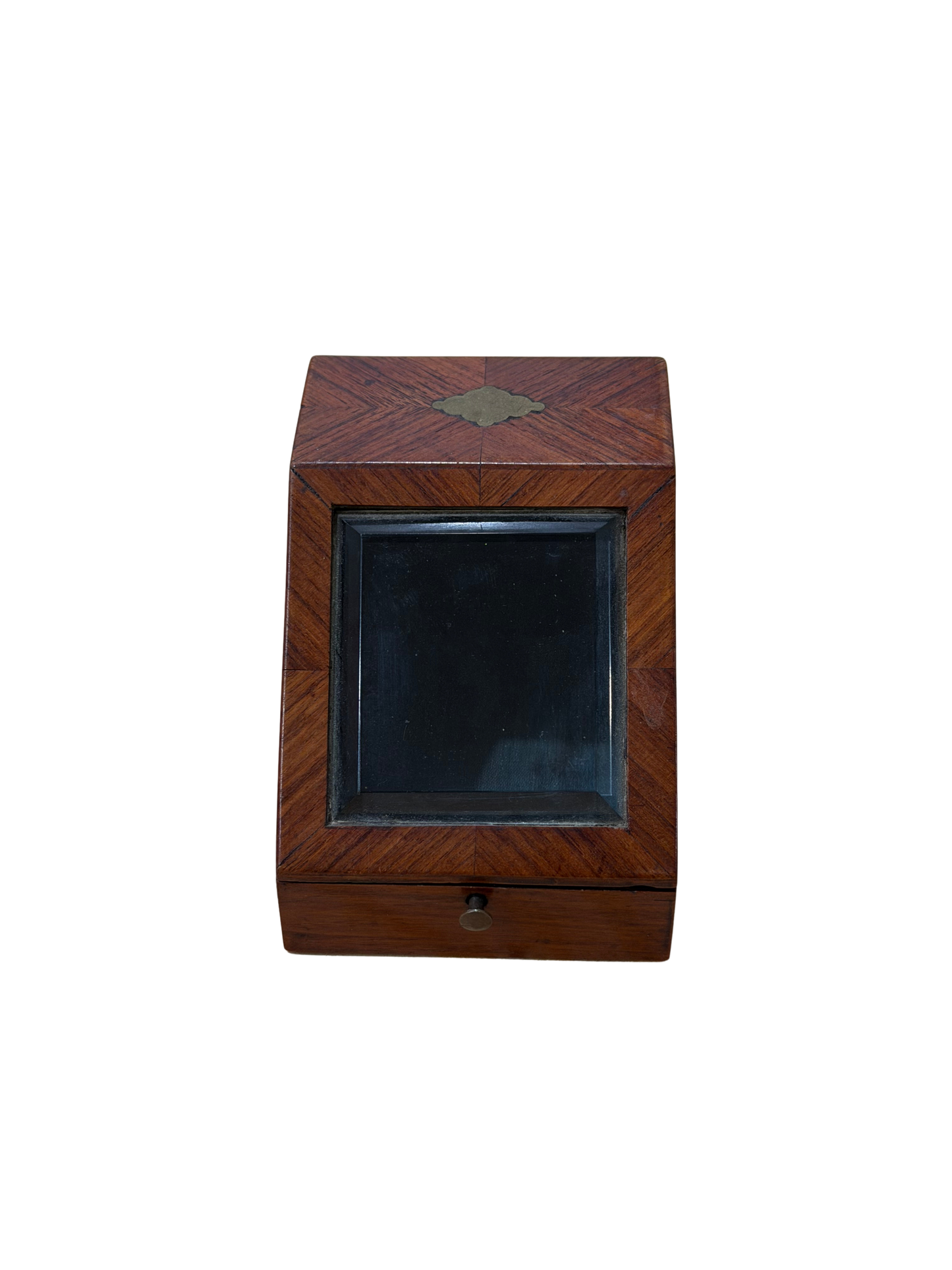 Antique Glazed Pocket Watch Display and Storage Box