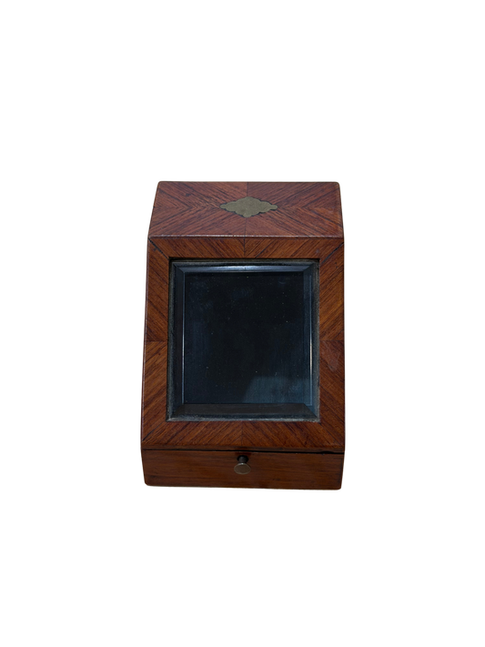 Antique Glazed Pocket Watch Display and Storage Box