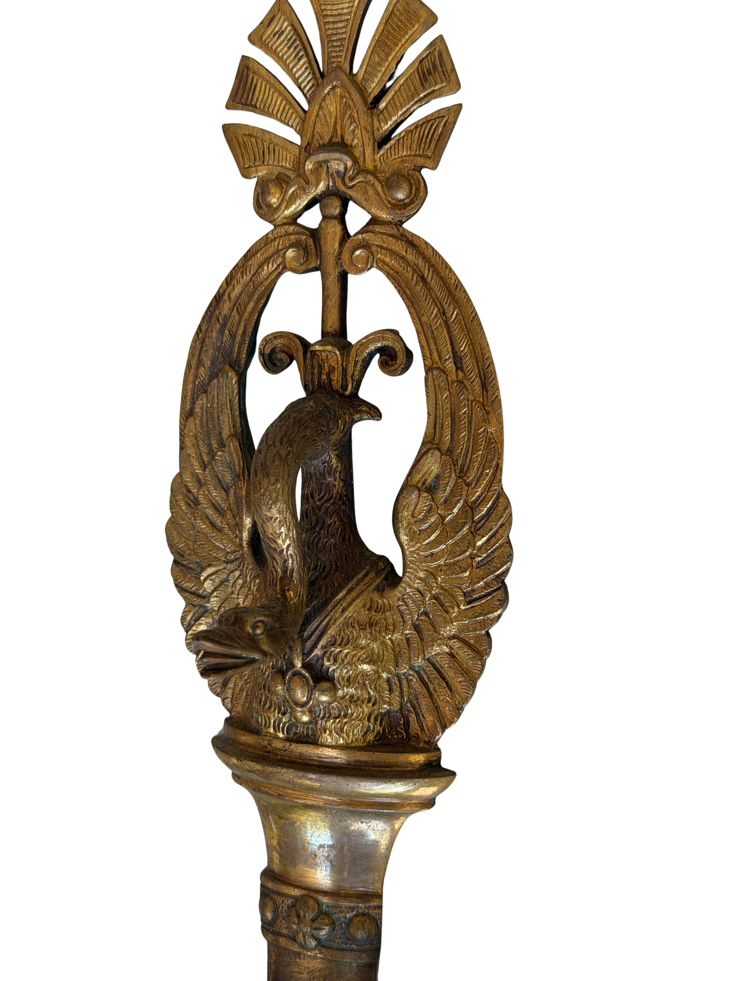 Pair of French Napoleon III Empire Revival Gilt Bronze Eagle Three-Light Wall Sconces, Late 19th Century