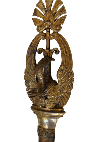 Pair of French Napoleon III Empire Revival Gilt Bronze Eagle Three-Light Wall Sconces, Late 19th Century