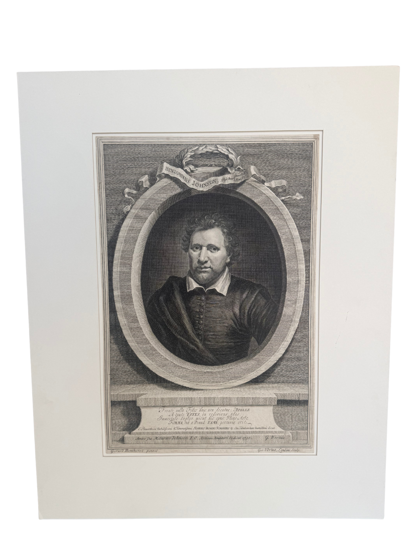 18th Century Engraving of Benhamin Johnson - George Vertue (1730)