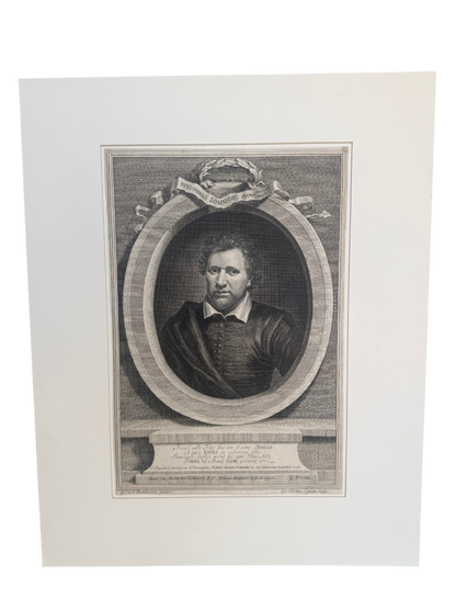 18th Century Engraving of Benhamin Johnson - George Vertue (1730)