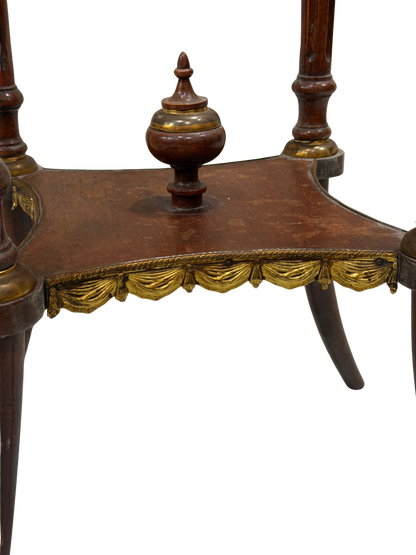 French Louis XVI Style Marble-Top Gueridon / Pedestal Stand with Gilt Bronze Mounts