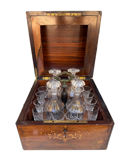 French Napoleon III Period Marquetry Cave a Liqueur