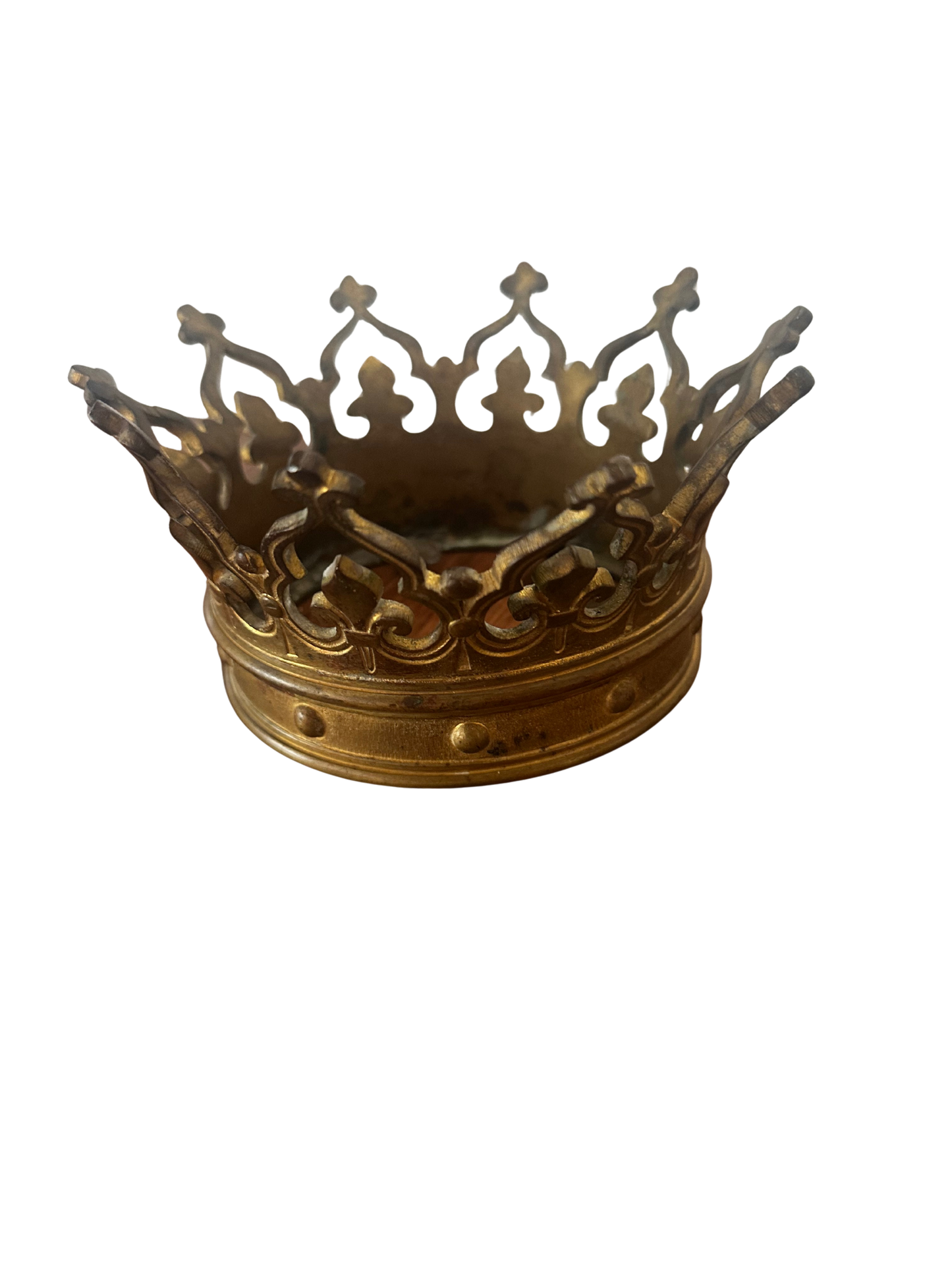 19th C French or Italian Gilt Bronze Crown Mount