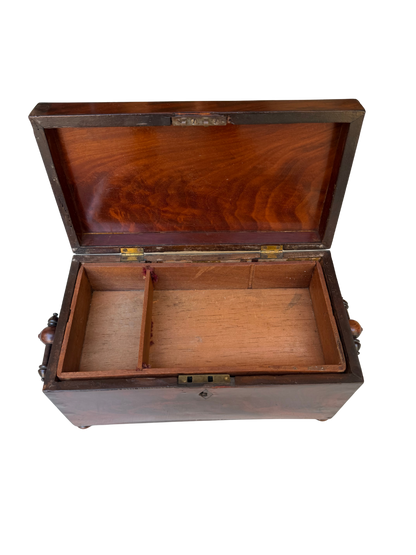 English Regency Mahogany Sarcophagus-Form Sewing and Work Box