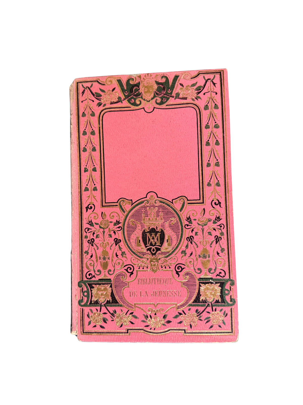 1887 French Victorian Illustrated Children's Book, *La Fortune du Pauvre* by François Mussat, Ornate Pink and Gilt Decorative Binding, Alfred Mame et Fils