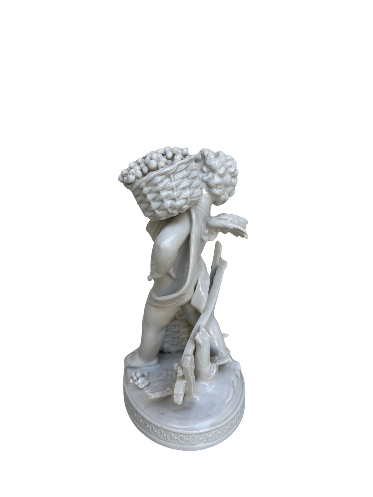 Attributed  Aelteste Volkstedter Porzellanmanufaktur Blanc de Chine Putto Harvest Figure