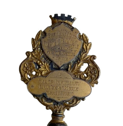 Edwardian Silver-Gilt Presentation Key for the Salop Infirmary Nurses’ Home, Dated 1910