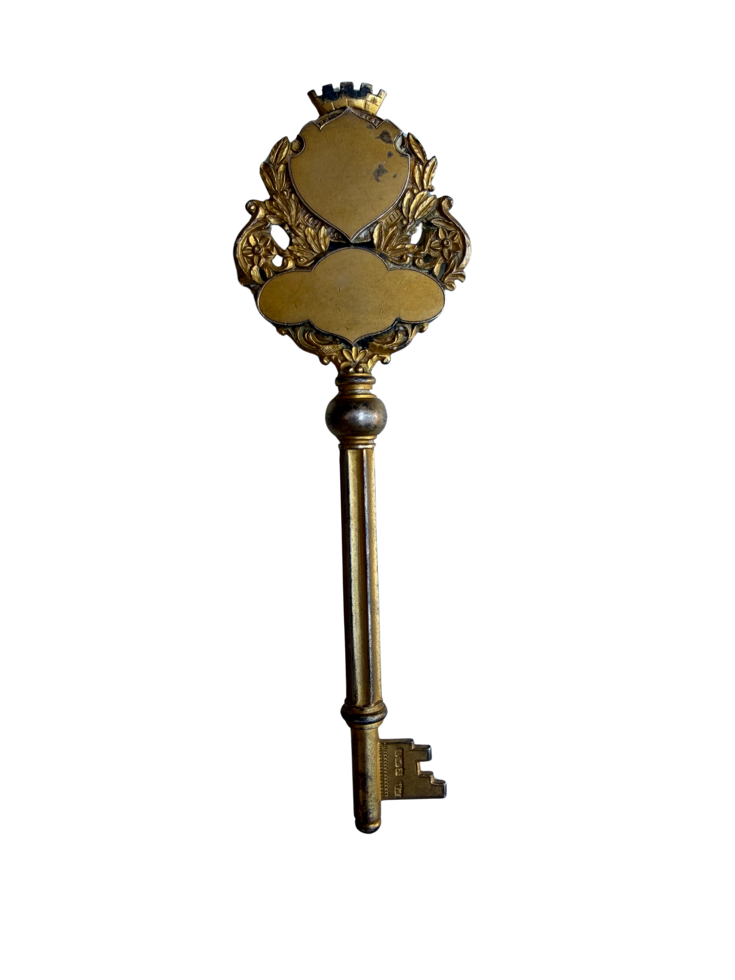 Edwardian Silver-Gilt Presentation Key for the Salop Infirmary Nurses’ Home, Dated 1910