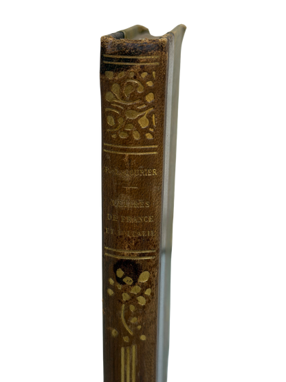 Antique French Paul-Louis Courier Lettres écrites de France et d’Italie — Bibliothèque Larousse, Decorative Gilt Binding