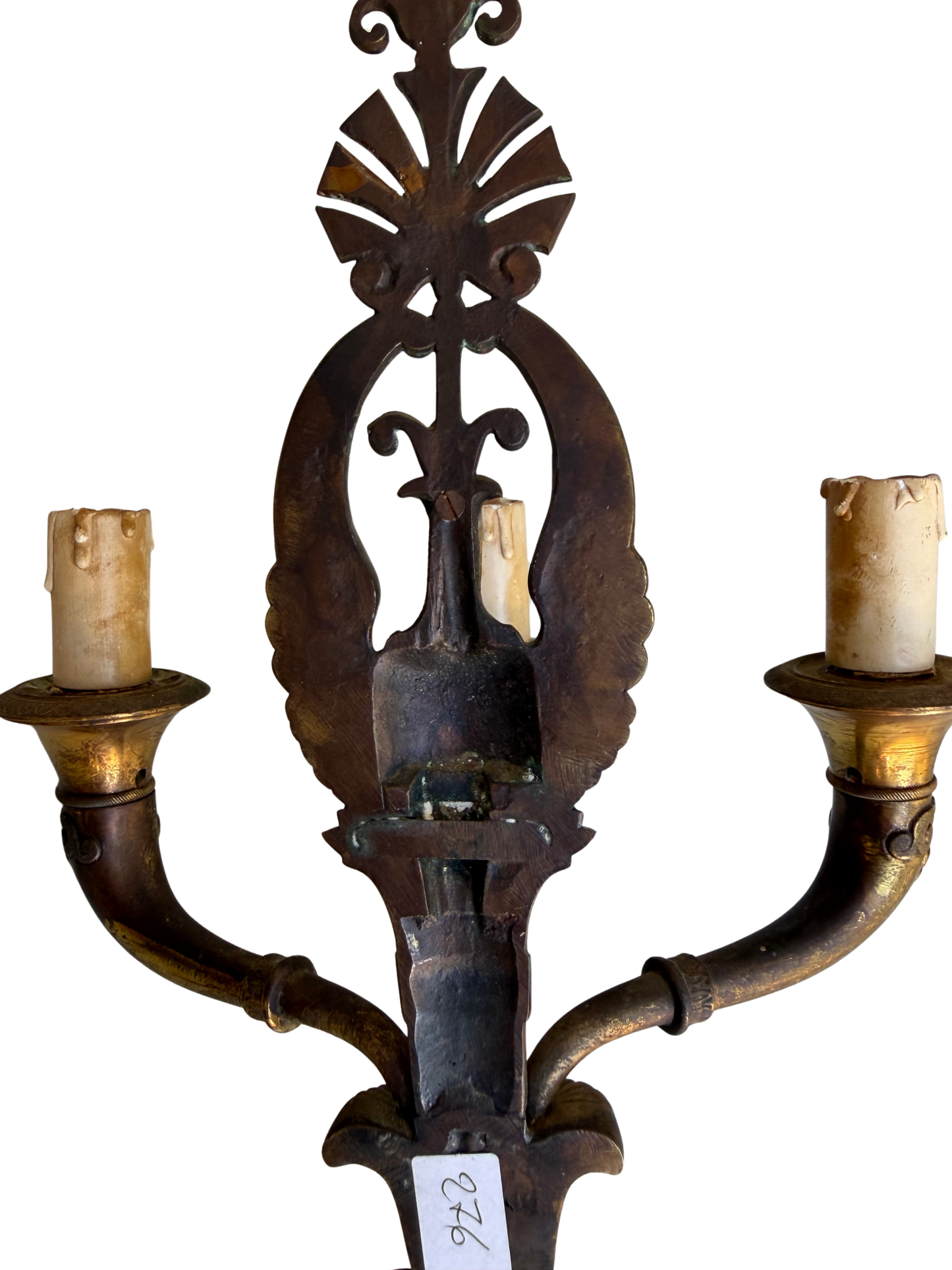 Pair of French Napoleon III Empire Revival Gilt Bronze Eagle Three-Light Wall Sconces, Late 19th Century