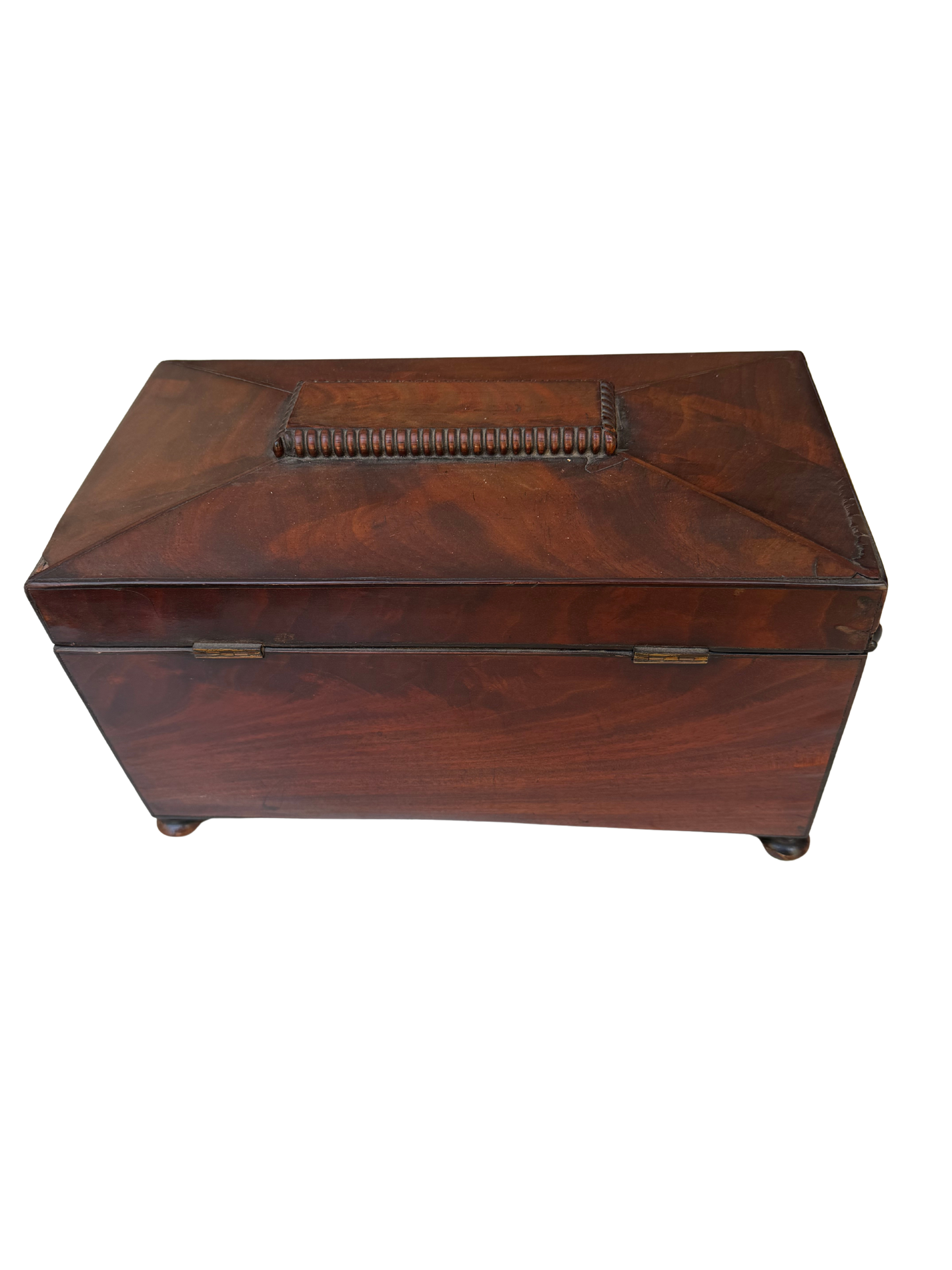 English Regency Mahogany Sarcophagus-Form Sewing and Work Box