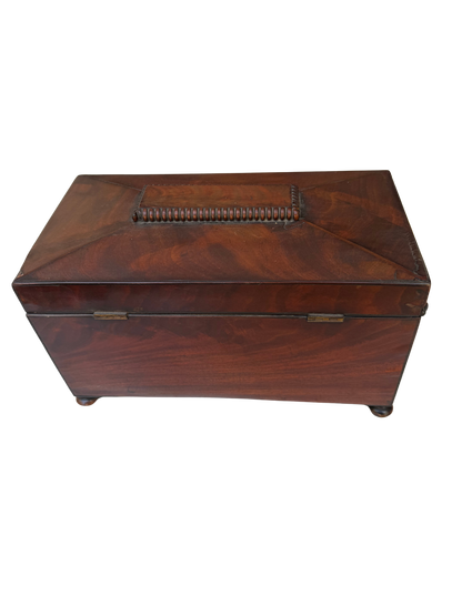 English Regency Mahogany Sarcophagus-Form Sewing and Work Box