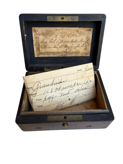 Antique Continental Two-Air Cylinder Music Box Case with Rosewood Veneer and Original Tune Sheet