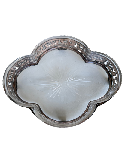 Wiskemann Silver-Plated Mounted Crystal Centerpiece Bowl / Jardinière