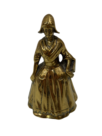 Antique Victorian Solid Brass "Dutch Girl" Table Bell