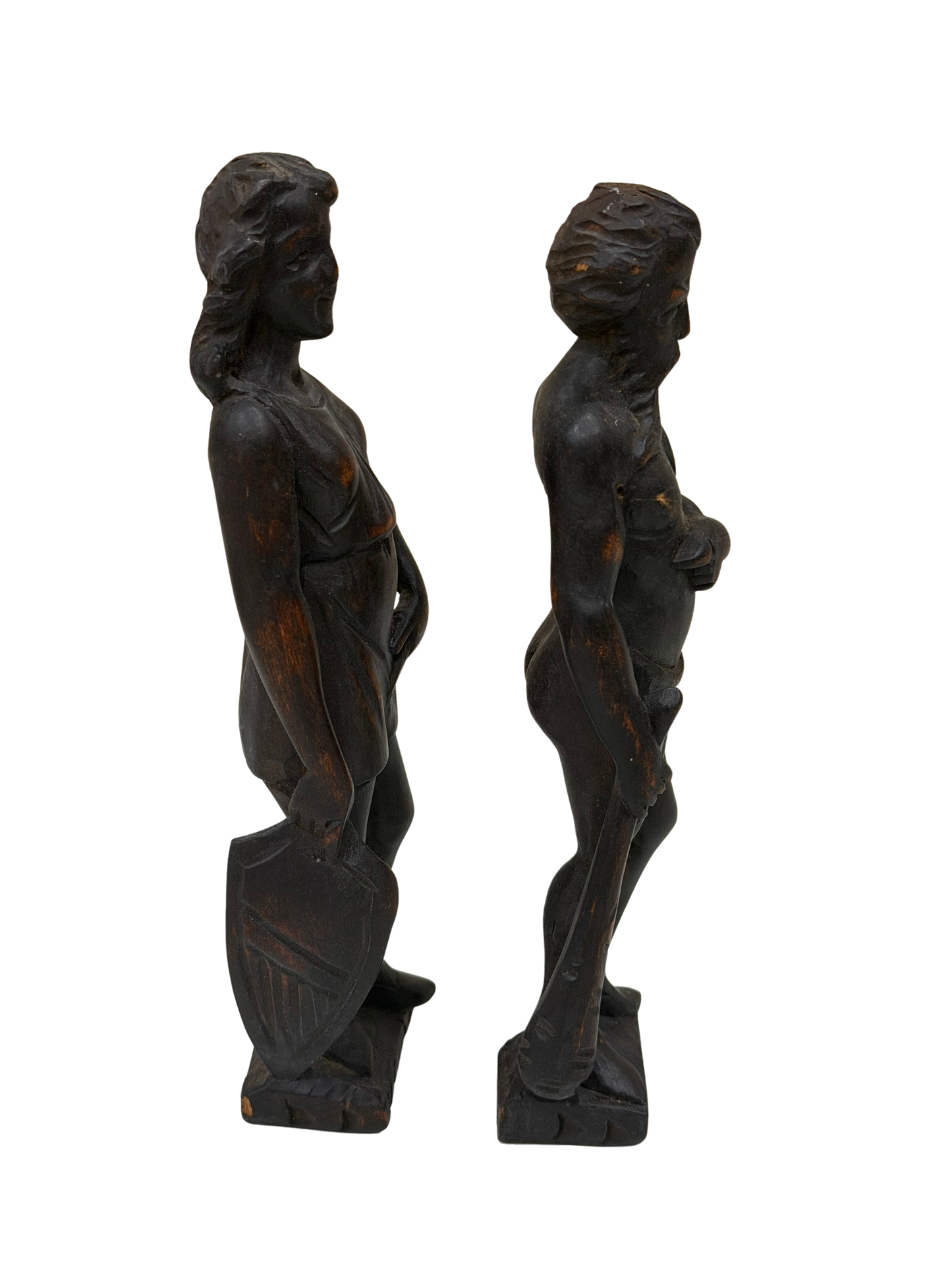Pair of Antique Grand Tour Style Classical Figural Sculptures (Male &amp; Female)