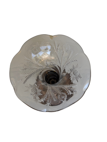 Antique Forbes Silver Co. Silverplate & Etched Glass Trumpet Vase, Circa 1895–1915