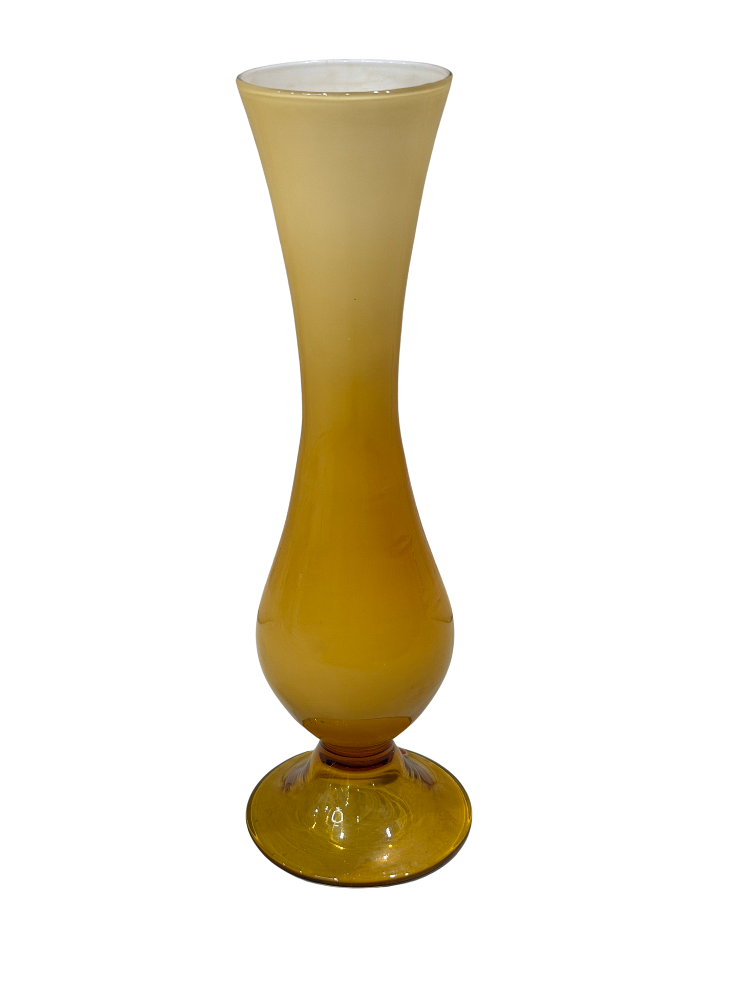 Vintage Italian Amber Blown Glass Trumpet Vase (Mid-Century)