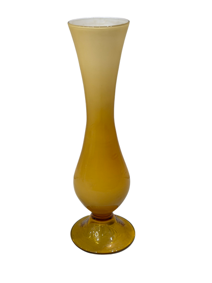 Vintage Italian Amber Blown Glass Trumpet Vase (Mid-Century)