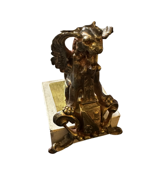 Late 19th / Early 20th C Gilt Bronze Griffin Paperweight