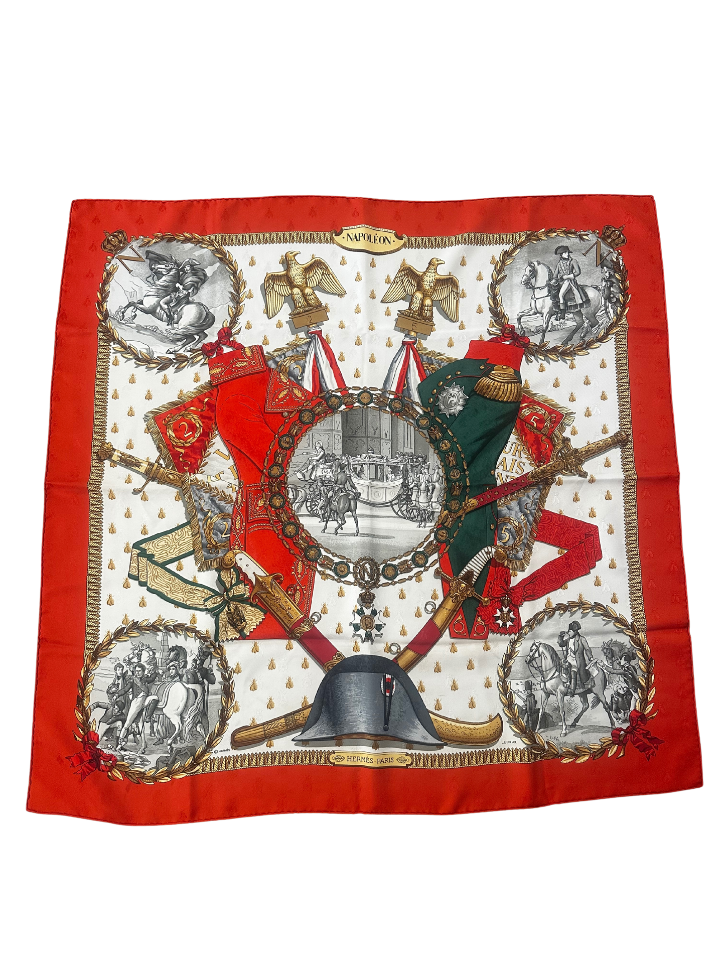 Hermes "Napoleon" Scarf (35") - Designed by Philippe Ledoux / Issued 1963 (Jacquard Edition)