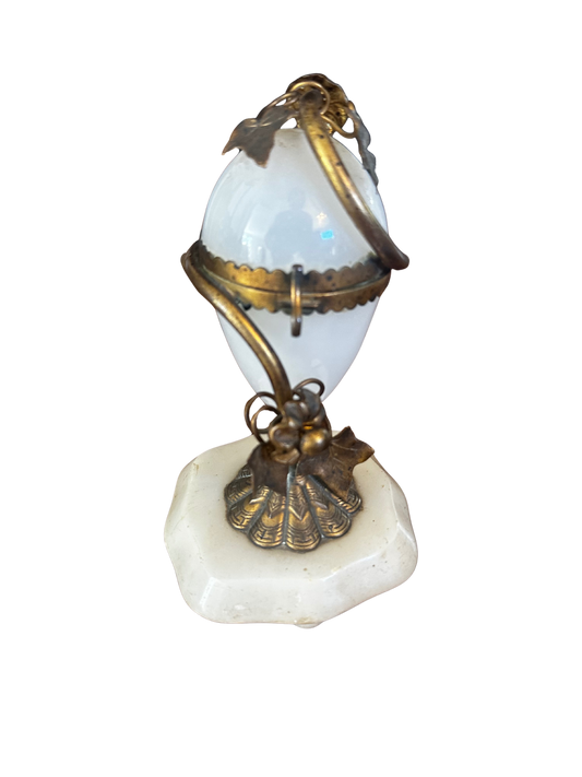 Late 19th C French Palais Royal Opaline Egg Casket